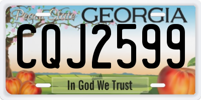 GA license plate CQJ2599