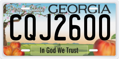GA license plate CQJ2600