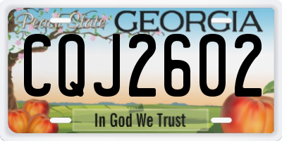 GA license plate CQJ2602