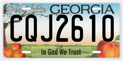 GA license plate CQJ2610