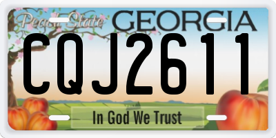 GA license plate CQJ2611