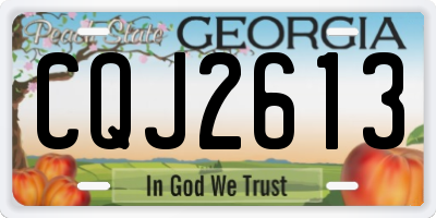 GA license plate CQJ2613