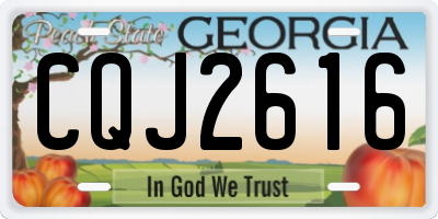 GA license plate CQJ2616