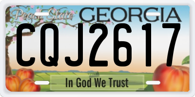 GA license plate CQJ2617