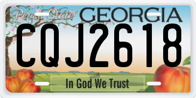 GA license plate CQJ2618