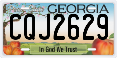 GA license plate CQJ2629