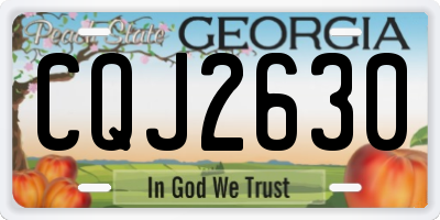 GA license plate CQJ2630