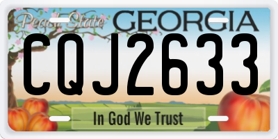 GA license plate CQJ2633