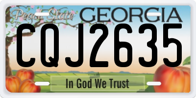GA license plate CQJ2635