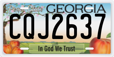 GA license plate CQJ2637