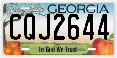 GA license plate CQJ2644