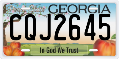 GA license plate CQJ2645