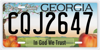 GA license plate CQJ2647