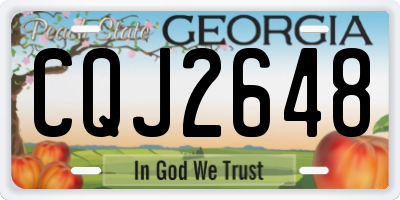 GA license plate CQJ2648