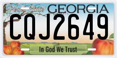 GA license plate CQJ2649