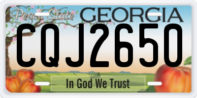 GA license plate CQJ2650