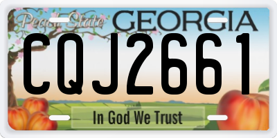 GA license plate CQJ2661