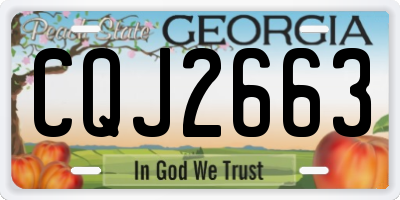 GA license plate CQJ2663