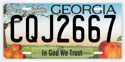 GA license plate CQJ2667