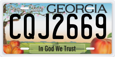GA license plate CQJ2669