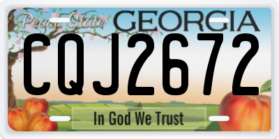 GA license plate CQJ2672