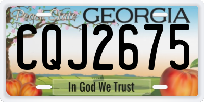 GA license plate CQJ2675