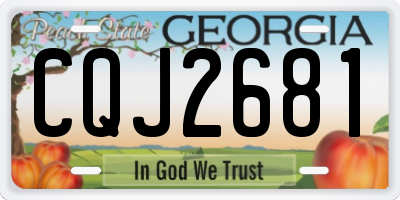 GA license plate CQJ2681