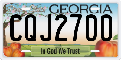 GA license plate CQJ2700