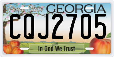 GA license plate CQJ2705