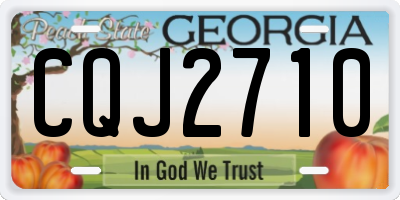 GA license plate CQJ2710