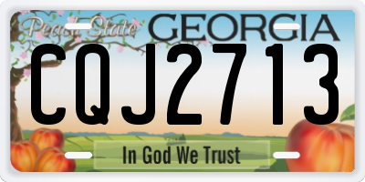GA license plate CQJ2713