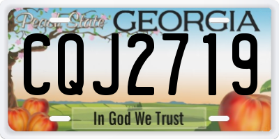GA license plate CQJ2719