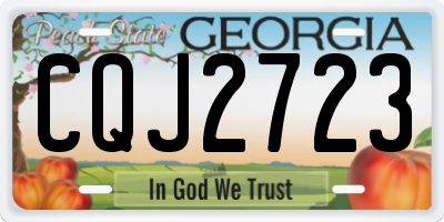 GA license plate CQJ2723