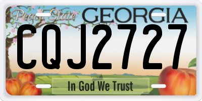 GA license plate CQJ2727