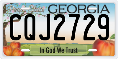 GA license plate CQJ2729