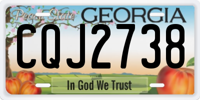 GA license plate CQJ2738