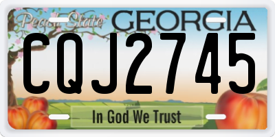 GA license plate CQJ2745