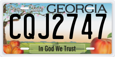 GA license plate CQJ2747