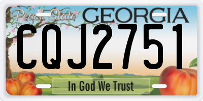 GA license plate CQJ2751