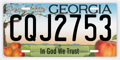 GA license plate CQJ2753