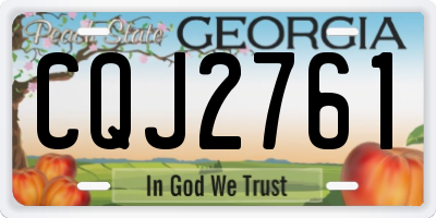 GA license plate CQJ2761
