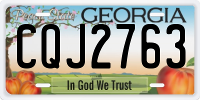 GA license plate CQJ2763