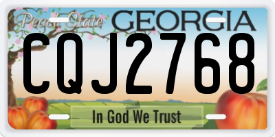 GA license plate CQJ2768
