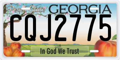 GA license plate CQJ2775