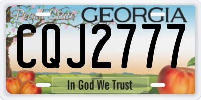 GA license plate CQJ2777