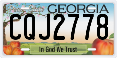GA license plate CQJ2778