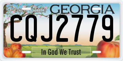 GA license plate CQJ2779