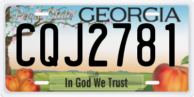 GA license plate CQJ2781