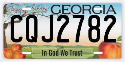 GA license plate CQJ2782