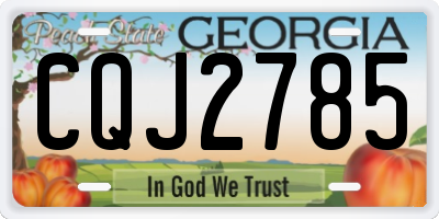 GA license plate CQJ2785